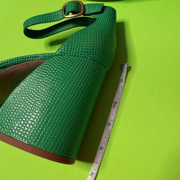 Charlotte Stone Retro Green Unique Leather Pumps, New With Tags - Picture 10 of 12